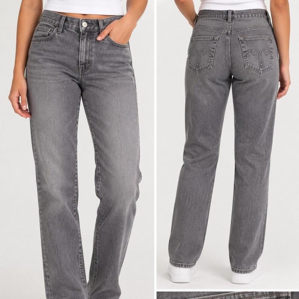 West port gray straight legged jeans